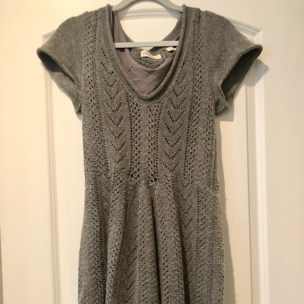 Anthropologie grey knit dress
